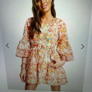 Influence Square Neck Floral Mini Dress